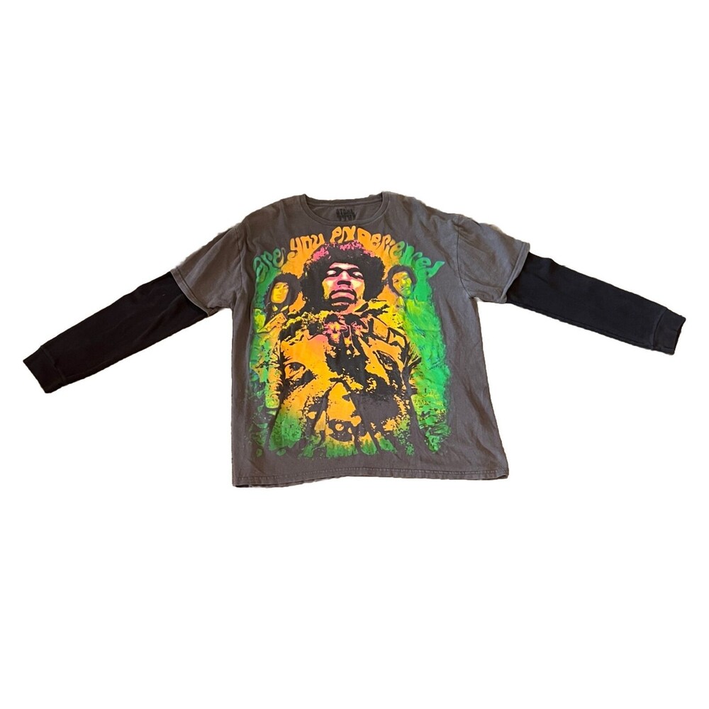 Jimi Hendrix Stone Free Long Sleeve T-Shirt Are You Experienced XL Gray